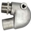 A stainless steel pipe with an opening on the side.