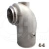 A stainless steel pipe with two nuts and one nut.