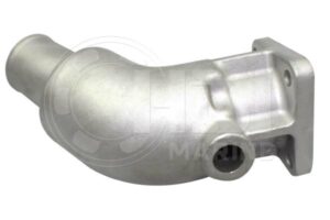 A close up of the side of a metal pipe