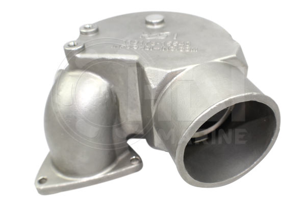 A close up of the side view of a metal part.