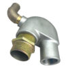 Metal pipe fitting with threaded connections.