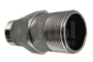 A close up of the side of a metal pipe