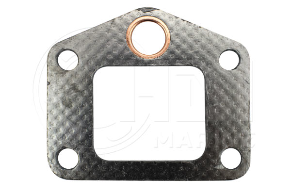A picture of the bottom end gasket for a car.