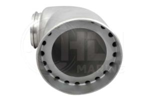 A close up of the side view of a metal object.