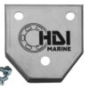 A metal plate with the logo of hdi marine.