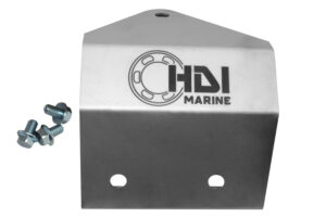 A metal part with the logo of hdi marine.