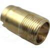 A brass pipe with a thread on the end of it.