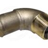 A close up of the end of a brass pipe