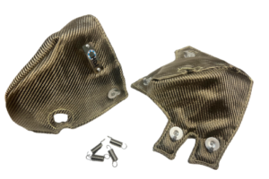 A pair of metal parts with rivets on top.