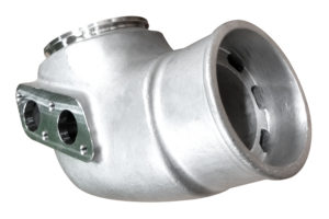 A close up of the side of a metal part