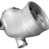 A close up of the side view of a metal object.