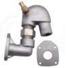 A stainless steel pipe with a brass fitting.