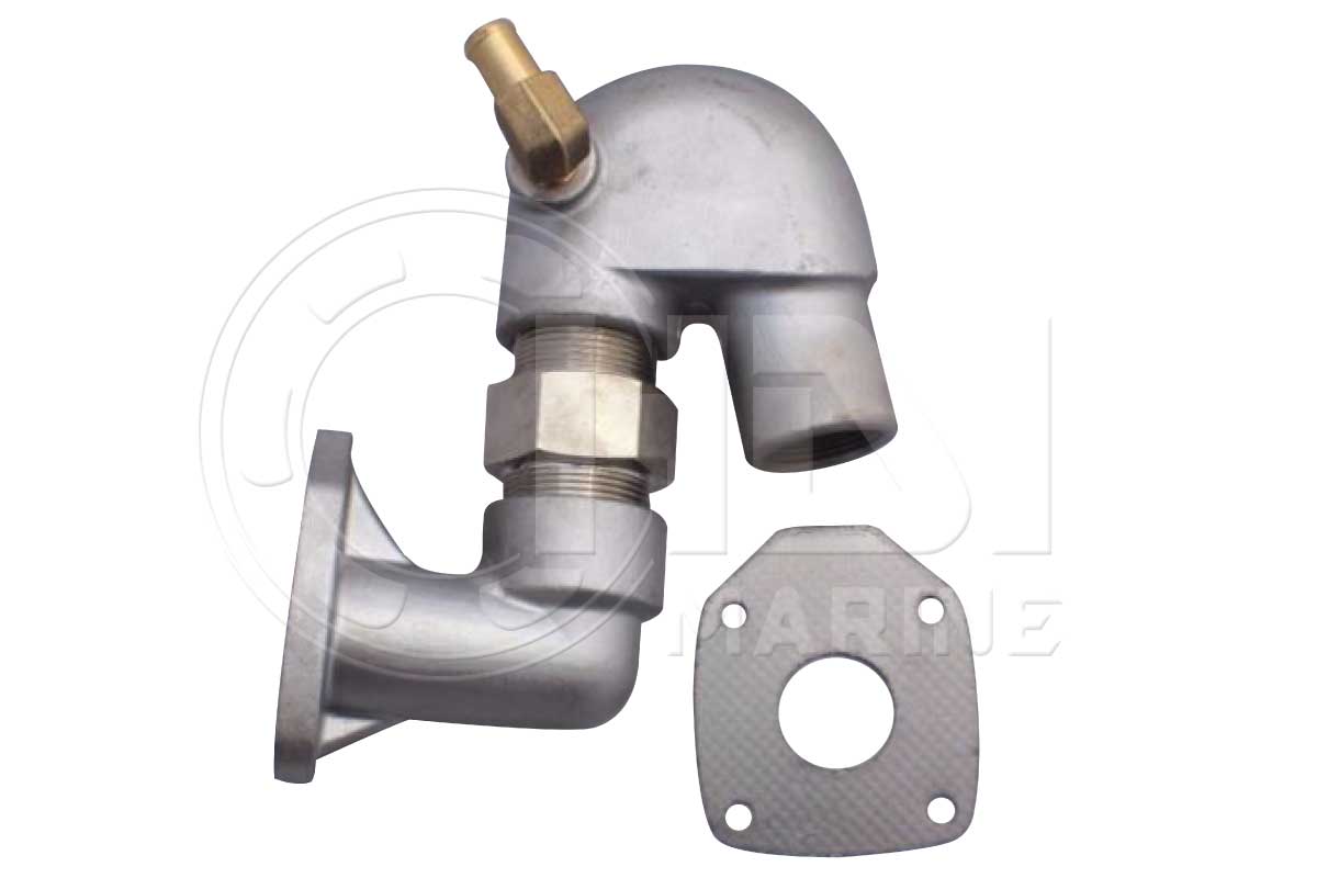 A stainless steel pipe with a brass fitting.