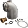 A stainless steel pipe with a nut and gasket.