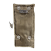 A piece of cloth with metal hardware on it.