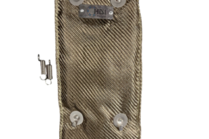 A piece of cloth with metal hardware on it.