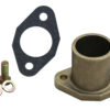 A bronze pipe with a gasket and nuts.