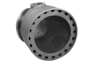 A close up of the side view of a metal object.