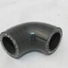 A black hose is bent to the side.