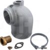 A picture of the water pump housing and its accessories.