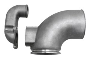 A close up of the side of a metal pipe