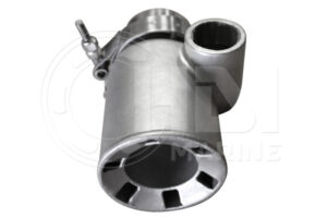 A close up of the side view of a metal pipe.