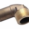 A close up of the end of a brass pipe