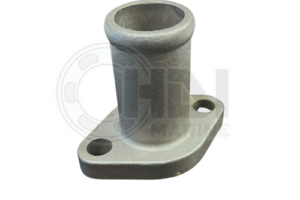 A cast iron pipe with two holes for the flange.