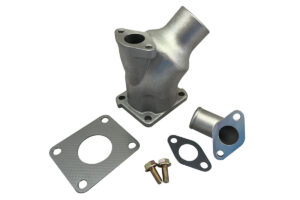 A metal part with some bolts and nuts