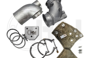 A picture of the parts that are needed to install a turbo.