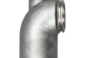 A metal pipe with a silver finish.