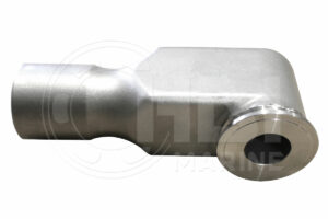 A close up of the side of a metal pipe