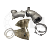 A pair of exhaust pipes and two other parts.