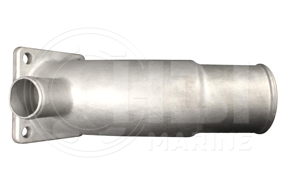A close up of the side of a metal pipe
