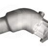 A silver metal part of a car engine.