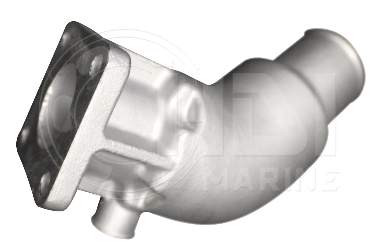 A close up of the side view of a boat exhaust