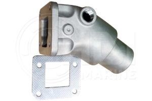 A metal part with a hole in it and a gasket.