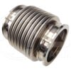 A stainless steel hose connector with multiple layers.