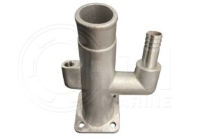 A stainless steel pipe with two holes for the hose.