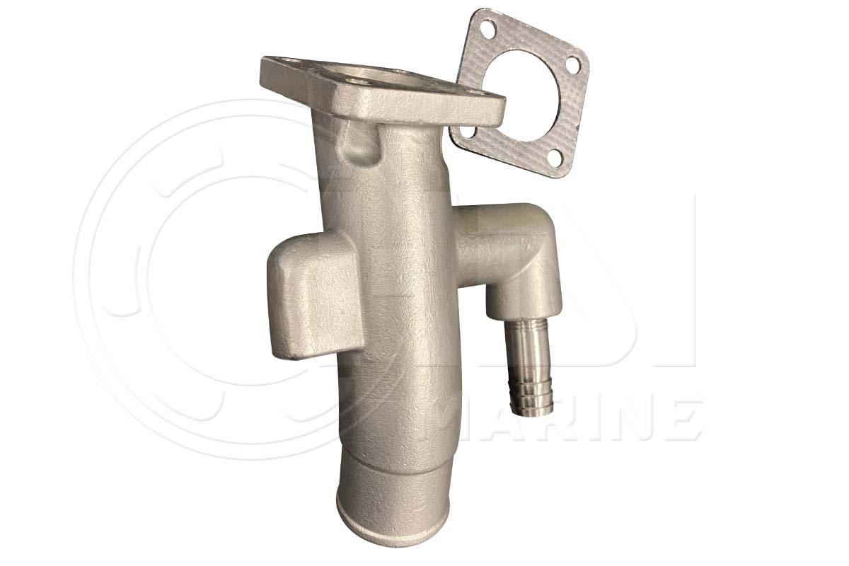 A picture of an aluminum water pump.