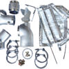 A set of parts that include the intake manifold, pipes and exhaust.