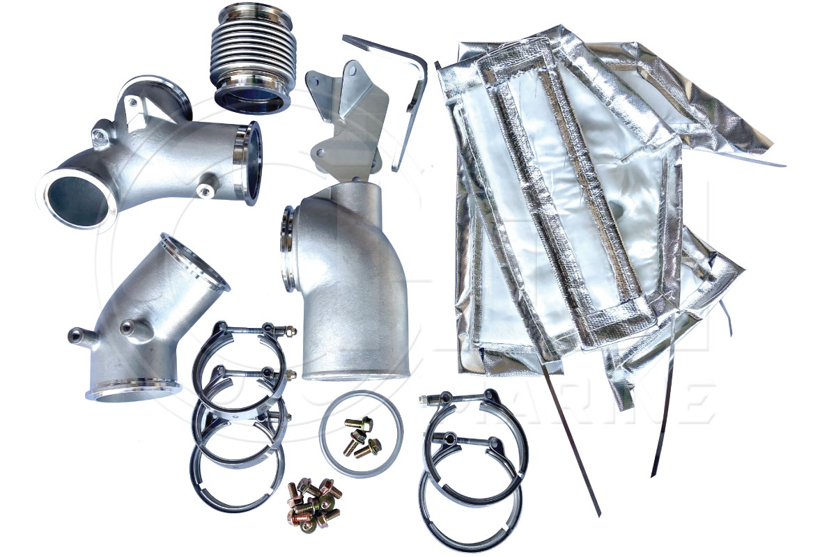 A set of parts that include the intake manifold, pipes and exhaust.