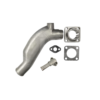 A stainless steel exhaust pipe with the same type of parts.