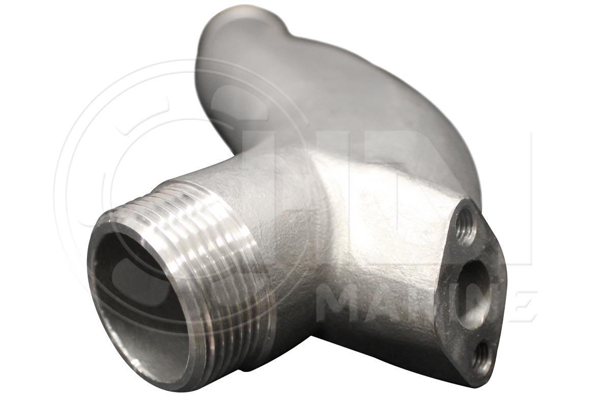 A close up of the side view of a metal part.