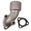A silver cast iron water pump with a black metal gasket.