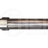 A stainless steel tube with a nut and bolt.