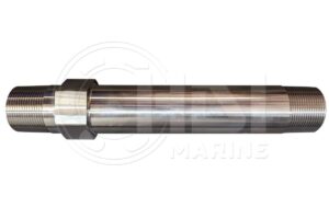 A stainless steel tube with a nut and bolt.