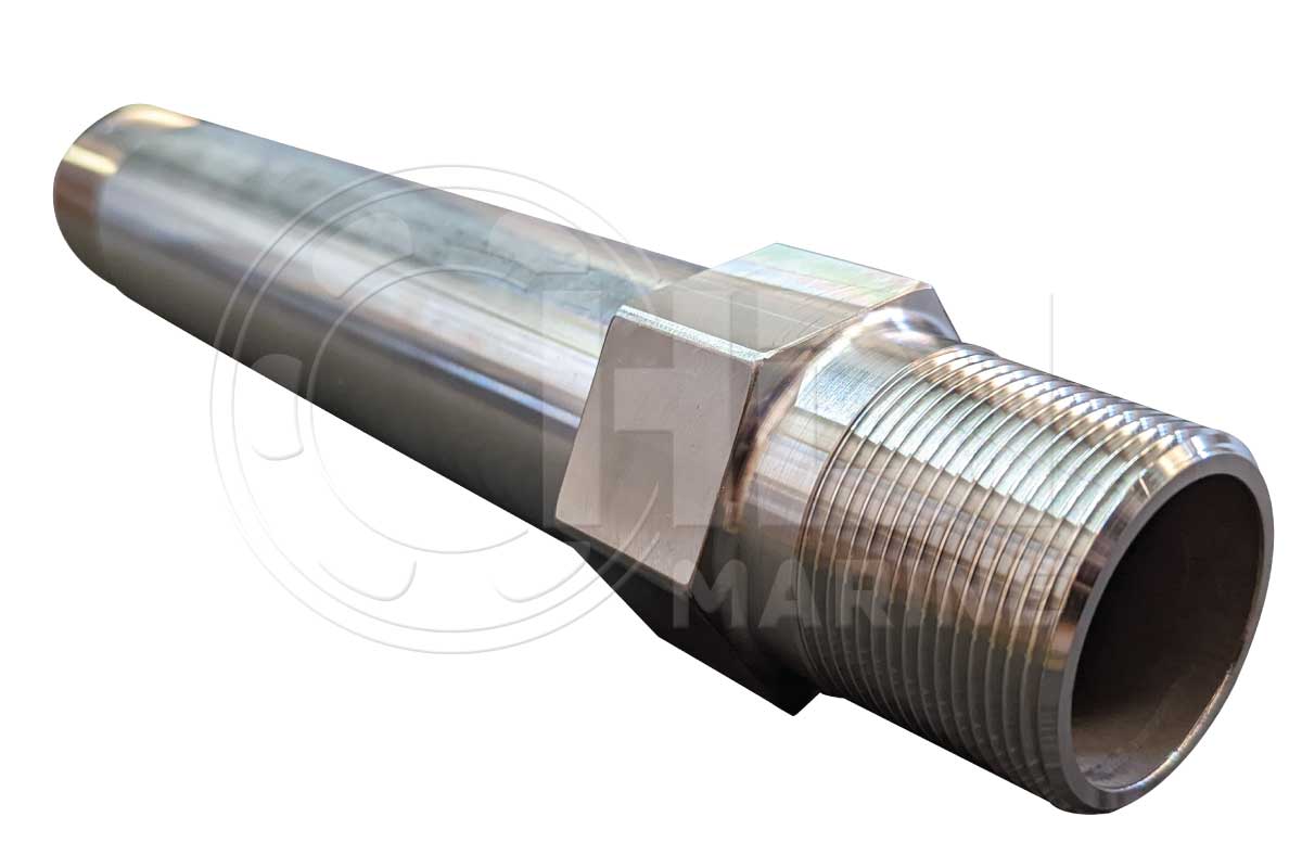 A close up of the end of a pipe