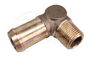 A brass pipe fitting with an end cap.