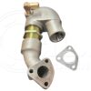 A picture of the exhaust manifold and gasket.